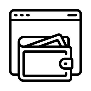 wallet icon, vector illustration simple design