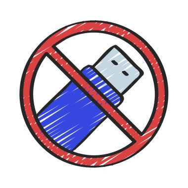 Hiçbir USB Sticks ağ simgesi vektör resimlemesi yok