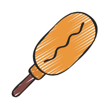 Corn Dog web simgesi vektör illüstrasyonu