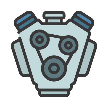 Araç Motoru Ön Ağ ikonu vektör illüstrasyonu