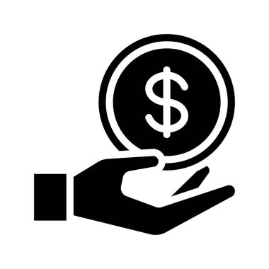 Amerikan Para Birimi Düz Vektör ikonu ile el