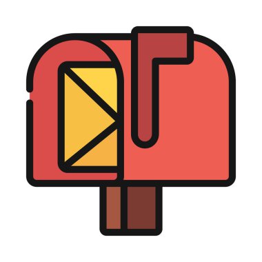 Ev Posta Kutusu simgesi, vektör illüstrasyonu 