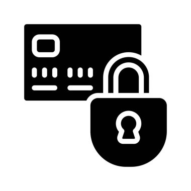 Kredi kartı koruma web simgesi vektör illüstrasyonu