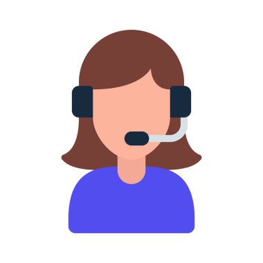 Müşteri Desteği Web simgesi vektör illüstrasyonu