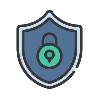 kalkan ikon vektör illüstrasyonu 