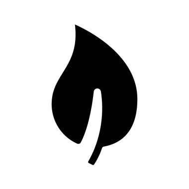 Beyaz arkaplanda yaprak simgesi, vektör illüstrasyonu 