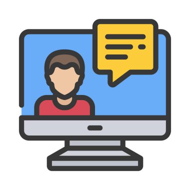 Açıklayıcı Video Web simgesi vektör illüstrasyonu