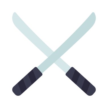 Katana Çakışan Web simgesi vektör çizimi
