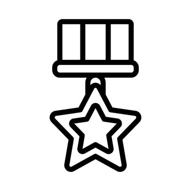 Yıldız Madalyası Vektör Simgesi Tasarımı