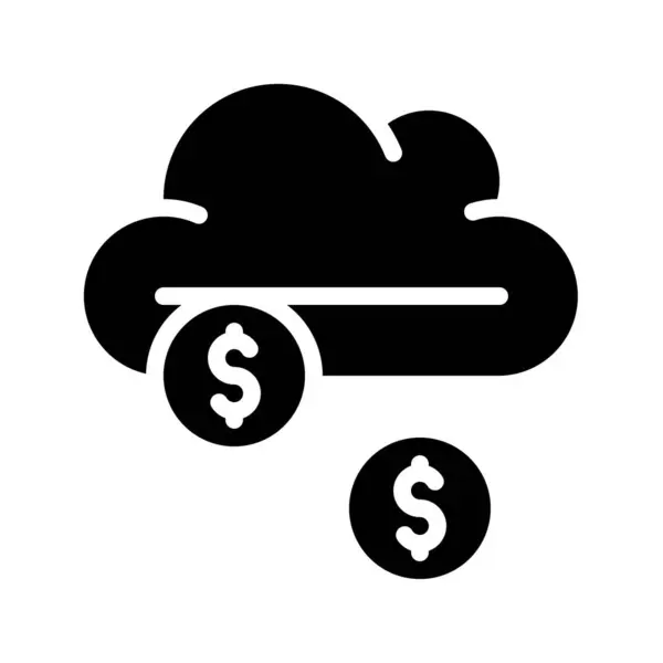 Raining Money Web Icon Vector Illustration — Stock Vector