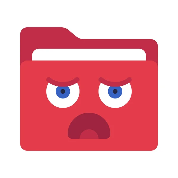 Sad Face Folder Icon Vector Illustration — Stock Vector