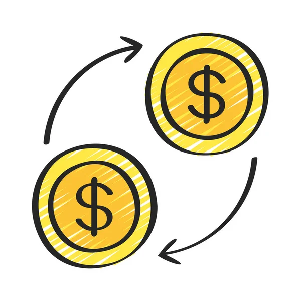 Money Transfer Web Icon Vector Illustration — Stock Vector