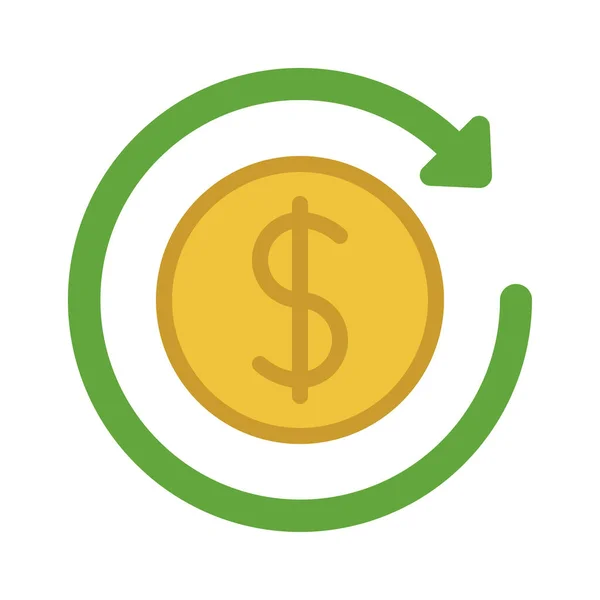 Refund Money Web Icon Vector Illustration — Stock Vector