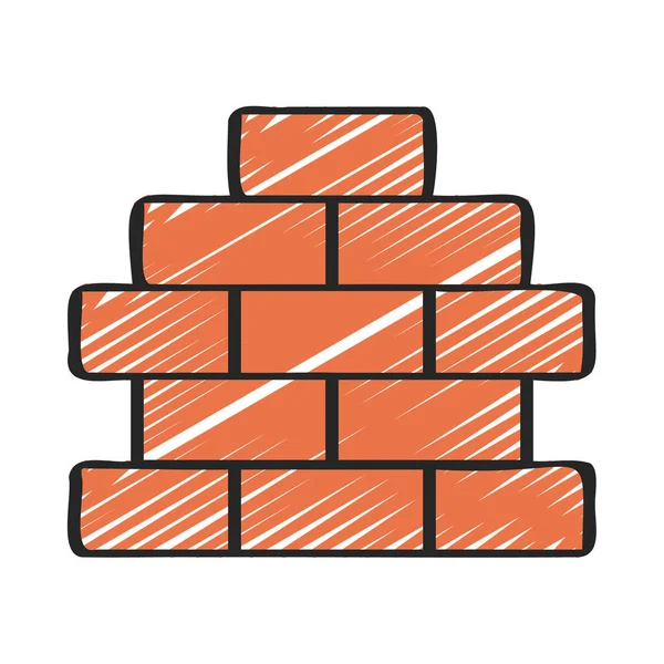 Brick Wall Web Icon Vector Illustration — Stock Vector