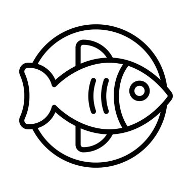 Balık. Web simgesi basit illüstrasyon