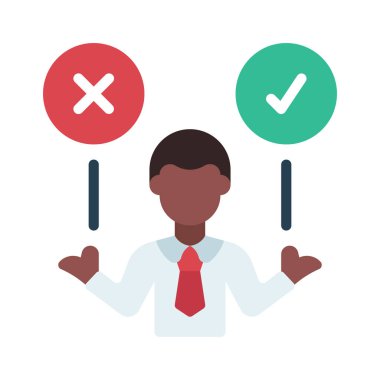 Karar Yapıcı web simgesi vektör illüstrasyonu