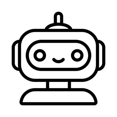 Robot karakter ikonu vektör çizimi tasarımı