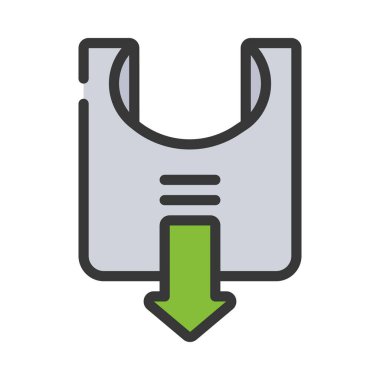 Plastik Torba Kullanımını Azalt, vektör çizimi basit tasarım