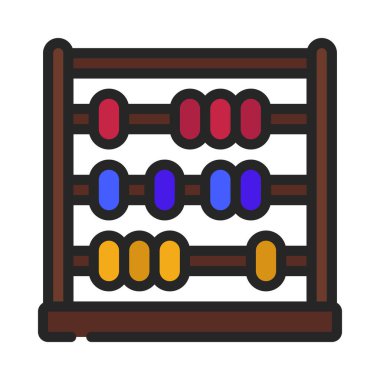 Beyaz arkaplanda vektör illüstrasyonu, Abaküs simgesi