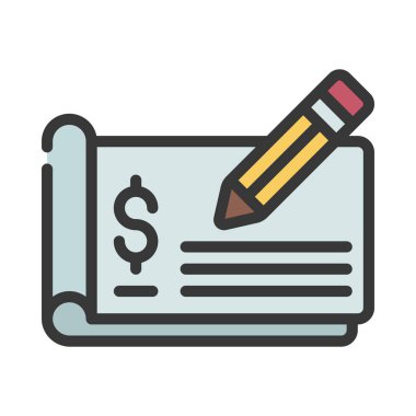 Çek Defteri simgesi, vektör illüstrasyonunu imzala 