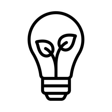 Yaprak simgesi, vektör illüstrasyonlu eko ampul