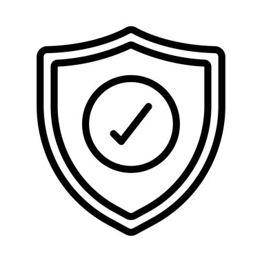 Doğrulanmış kalkan basit simgesi, vektör illüstrasyonu