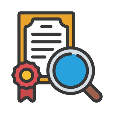 Nitelikler Araştırma simgesi, vektör illüstrasyonu  