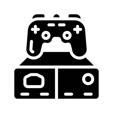 Oyun konsolu simgesi vektörü. İzole edilmiş kontür sembolü gösterimi       