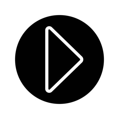 Sağ Ok Oynat Düğmesi simgesi, vektör illüstrasyonu  