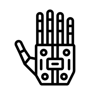 Robot el ikonu, çizgi film tarzı. Robot El