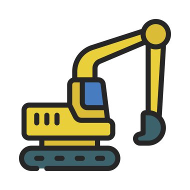 Kazı Makinesi Web simgesi vektör çizimi