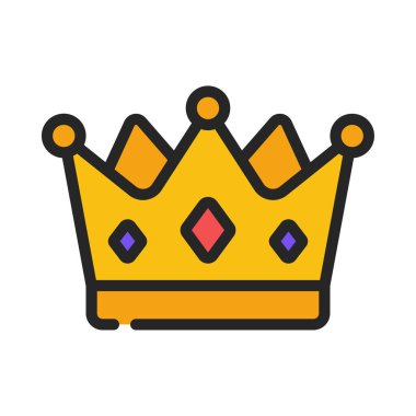 Beyaz arkaplanda kraliyet taç simgesi vektör illüstrasyonu 