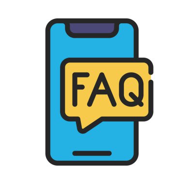 SSS İleti Mobil simgesi, vektör illüstrasyonu  