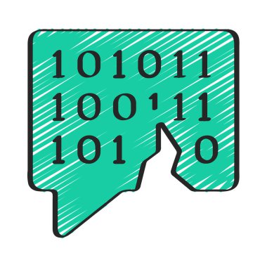 Kodlanmış İleti simgesini, vektör illüstrasyonunu kaldır  