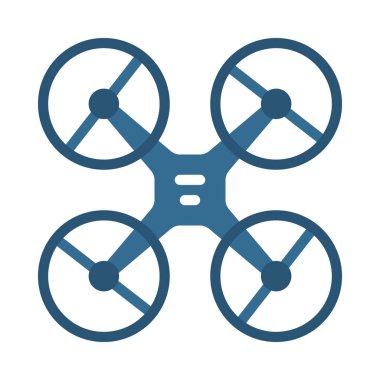 Quadcopter drone vektör illüstrasyon simgesi