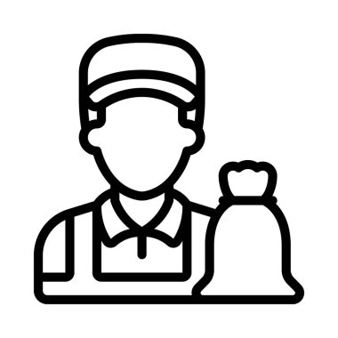 Çöp Toplayıcı Adam simgesi, vektör illüstrasyonu basit tasarım