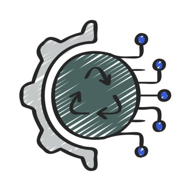 Geri dönüşümlü Teknoloji ikonu vektör illüstrasyonu 