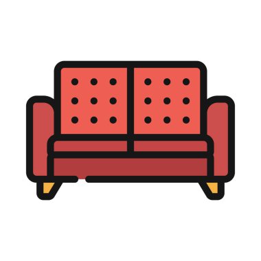  kanepe ikonu vektör illüstrasyonu 