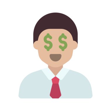 Açgözlü web simgesi vektör illüstrasyonu