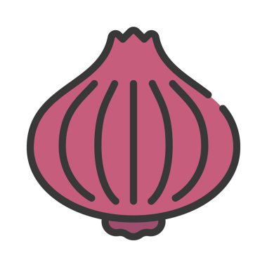 Soğan Sebze ikonu vektör illüstrasyonu 