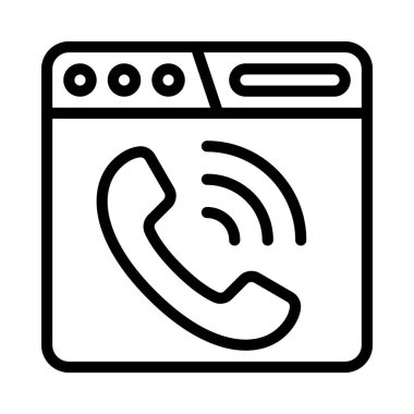 Web Sitesi Telefon Çağrısı simge vektör çizimi arkaplanı 