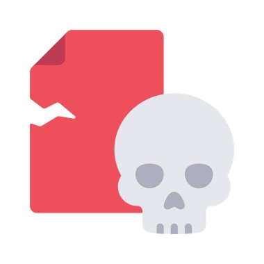 Kırık Belge Hackleme simgesi, vektör illüstrasyonu 