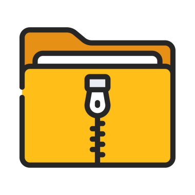 Zip Dizin simgesi, vektör illüstrasyonu 