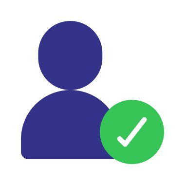 Onaylanmış kullanıcı simgesi vektör illüstrasyonu