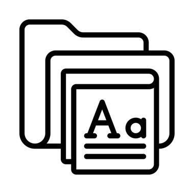 Yazı Tipi Dizini simgesi, vektör illüstrasyonu  