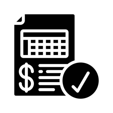 Alınan fatura simgesi, vektör illüstrasyonu basit tasarım