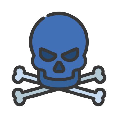 kafatası simgesi, vektör illüstrasyonu