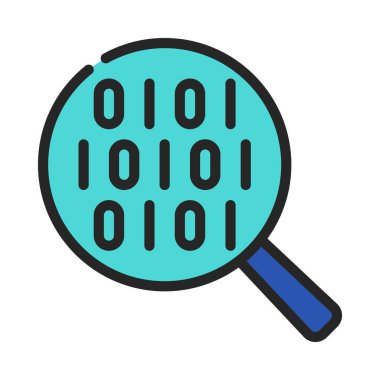 büyüteç ikili kod simgesi, basit biçim