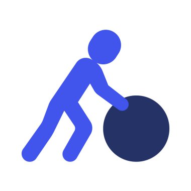 Rolling Ball Kişi düz tasarım, vektör illüstrasyonu