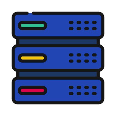 Ağ Sunucusu Web simgesi vektör illüstrasyonu